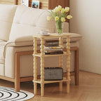 Veegle Narrow Side Table Small End Table for Small Spaces Oak