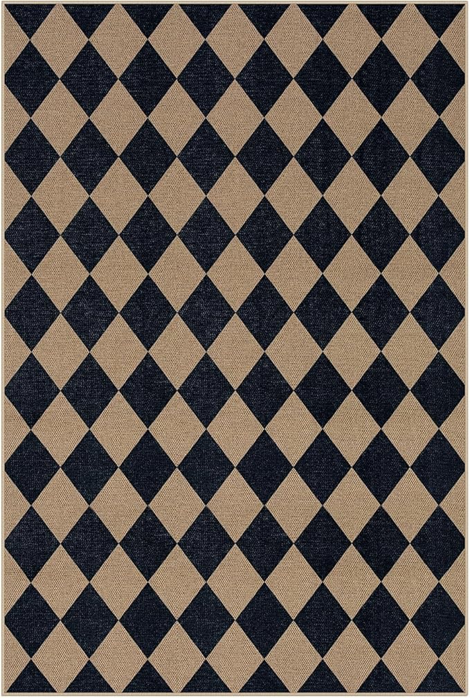 Lahome Colette Checkered Easy Jute Patio Rug, 6x9 Washable Indoor Outdoor Rug - Image 8