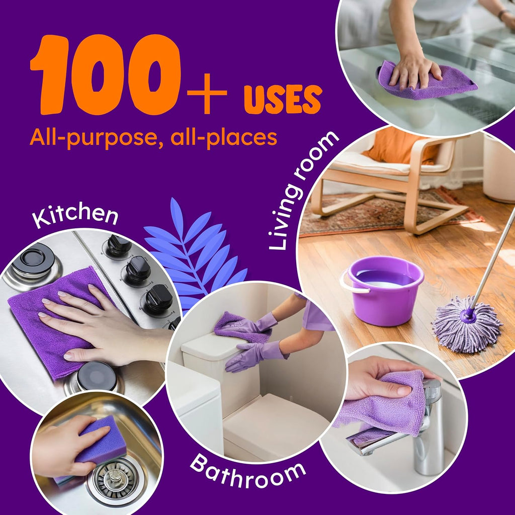 Originally Yellow Lavender Vinegar For Cleaning Purpose | USA Made All Purpose Cleaner | Use as a Floor, Glass, Kitchen, & Bathroom Cleaner | Plant Derived Vinegar Half Gallon | 64 Oz