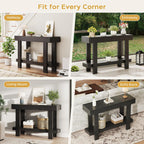 Console Table for Entryway, 47.2" Narrow Farmhouse Sofa Table Black