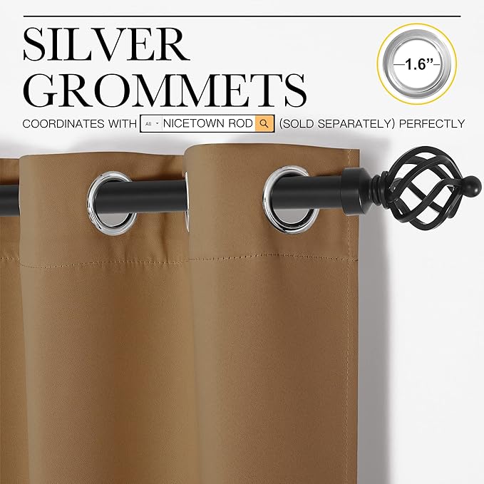 NICETOWN Sleek Blackout Curtains 102 inches Length - Image 3