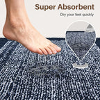 48x32 Large Bathroom Rugs Washable Non Slip, Dark Blue Bath Mat - Image 7