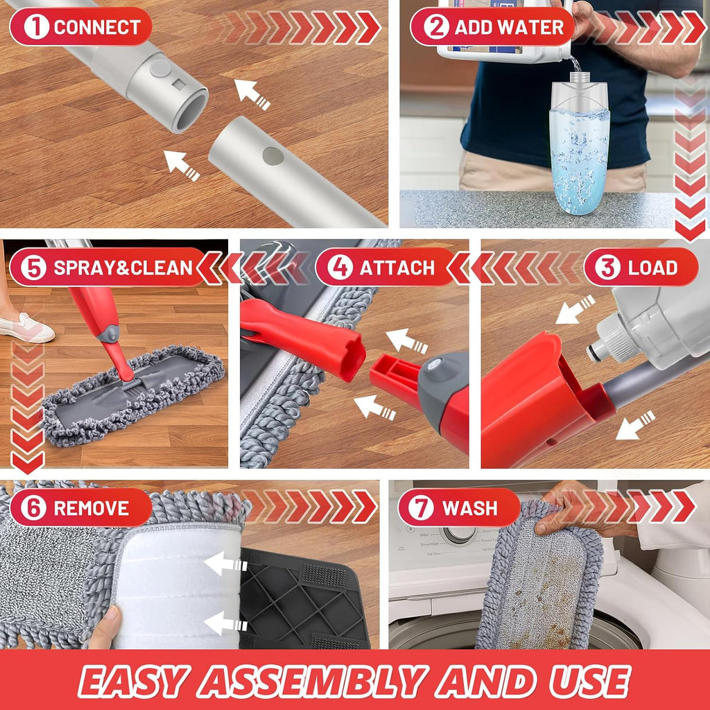 Wet Dry Mops for Hardwood Floors Cleaning: Microfiber Spray Mop Washable