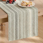 Artoid Mode Dark Grey Farmhouse Stripe Braided Table Runner 12x72 Inch