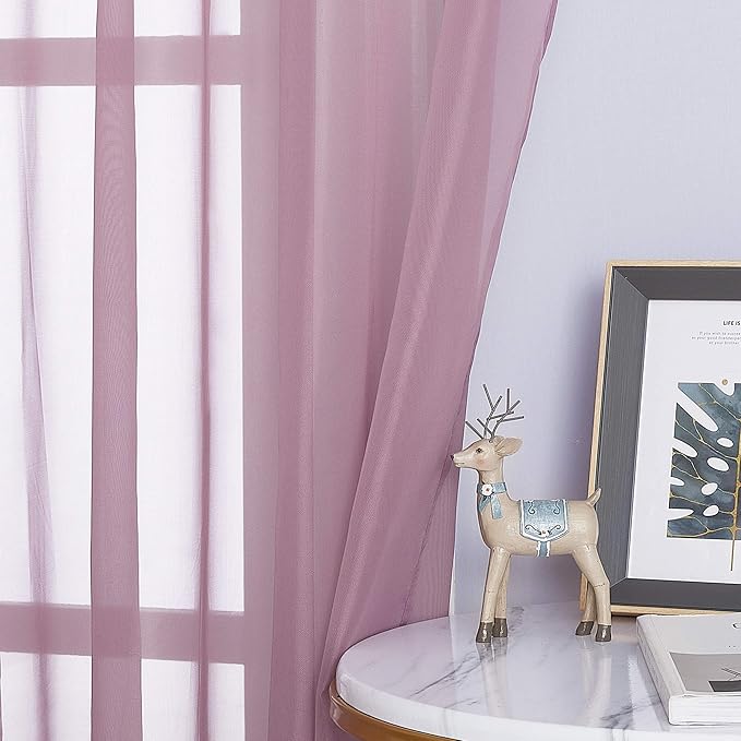 NICETOWN Bedroom Sheer Curtains 63 inch Length - Image 3