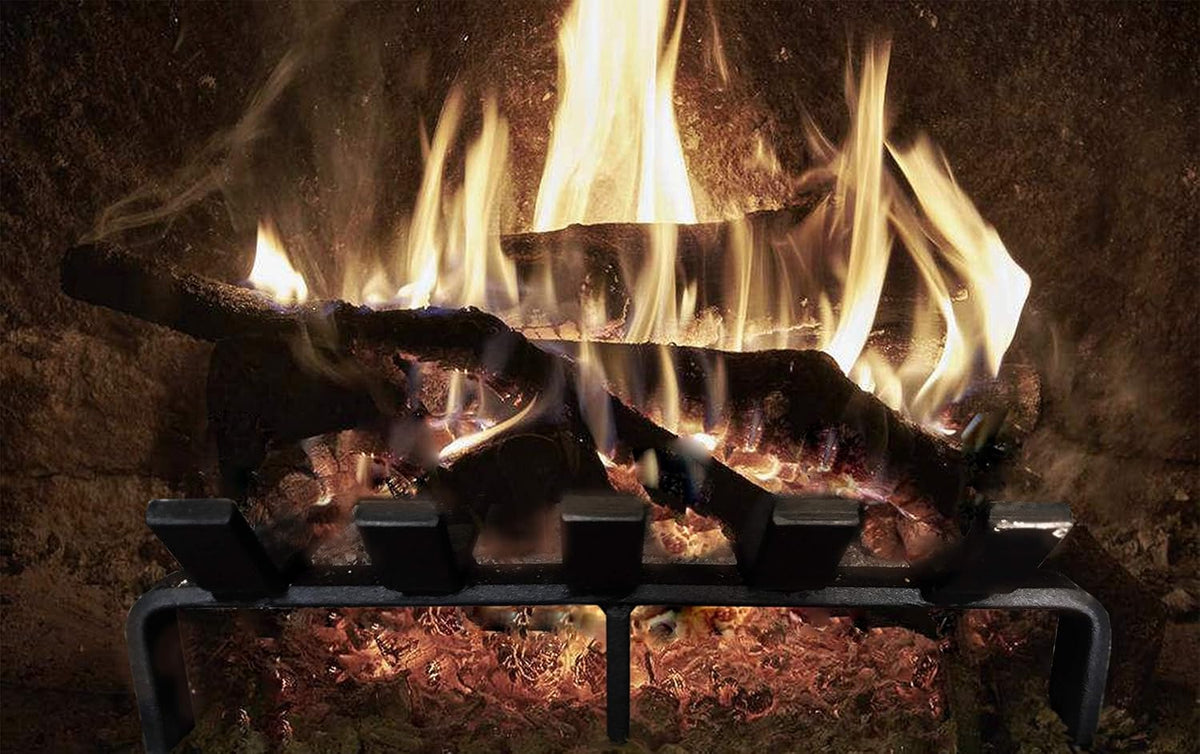 Fireplace Log Grate Heavy Duty Solid Steel Fire Place Wood Stove Firewood Holder 13 x 10 x 4 Inch