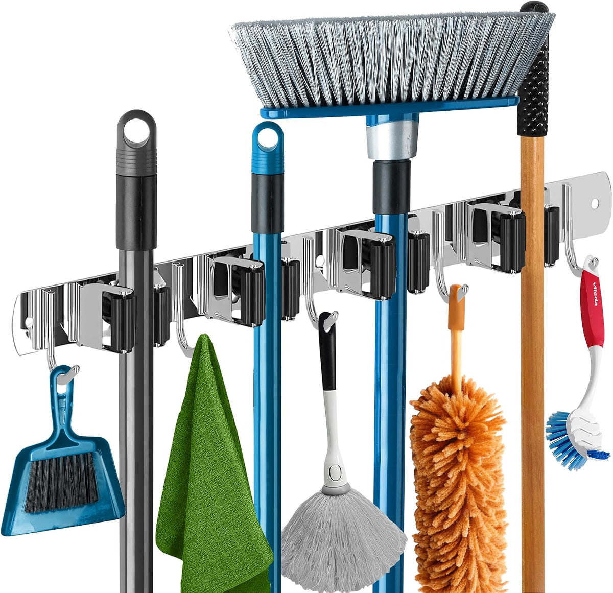 Mop and Broom Holder - Clear Cleaning Clutter and Reclaim Your Space