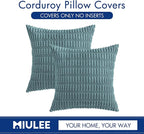 MIULEE Pack of 2 Corduroy Decorative Throw Pillow Covers 20x20 Inch Soft Boho - Image 6