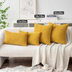 MIULEE Pack of 2 Mustard Yellow Throw Pillow Covers 20x20 Inch Soft Spring - Image 4