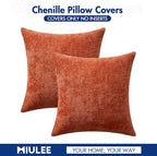MIULEE Pack of 2 Fall Burnt Orange Decorative Pillow Covers 16x16 Inch Soft - Image 6