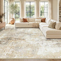 Washable Area Rugs 9'x12' Non-Slip Modern Abstract Soft by RELEANY
