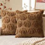 MIULEE Fall Pillow Covers Pumpkin Fall Decor 18x18 Brown