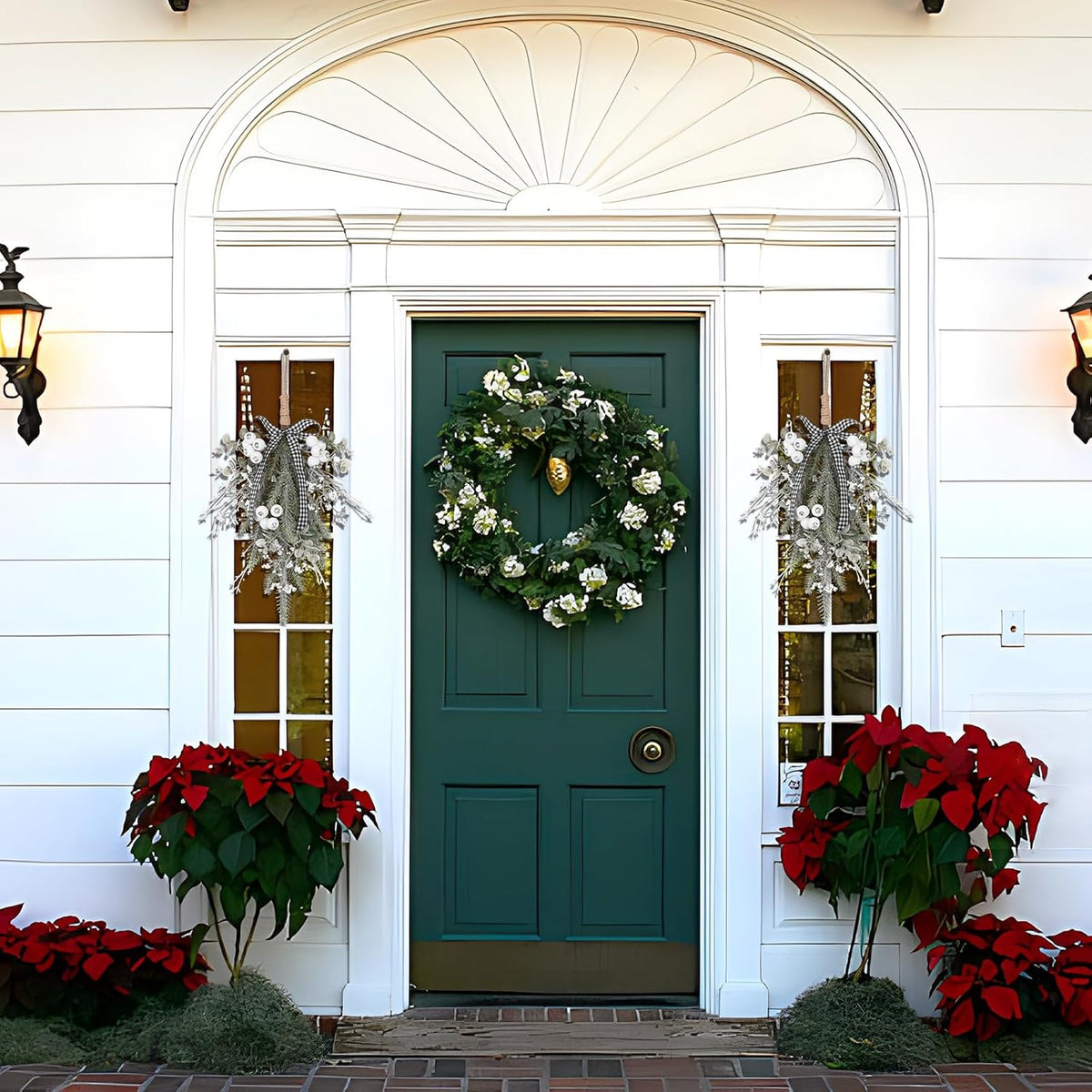 2PCS Christmas Decorations for Xmas Home Front Door Fireplace Wall