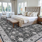 Vintage 10x14 Washable Area Rug: Large Living Room Rugs Indoor Soft Stain - Image 2