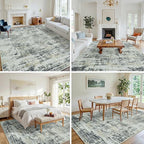 9x12 Area Rugs for Living Room Washable Rug: Anti-Skid Abstract Modern Living - Image 3