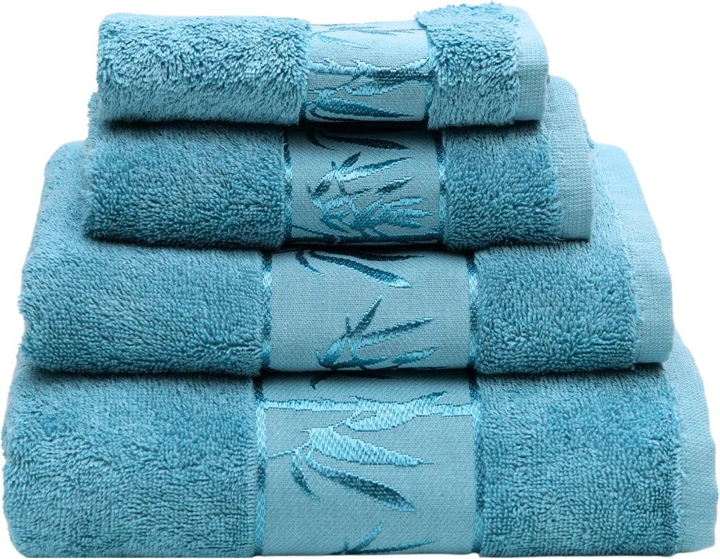 Set of 4 Luxury Super Soft Towels – Premium Viscose Derived from Bamboo & Turkish Cotton for The Ultimate Bath Experience