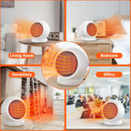 Space Heater, 600W Ceramic Desk Heater for Indoor Use, White