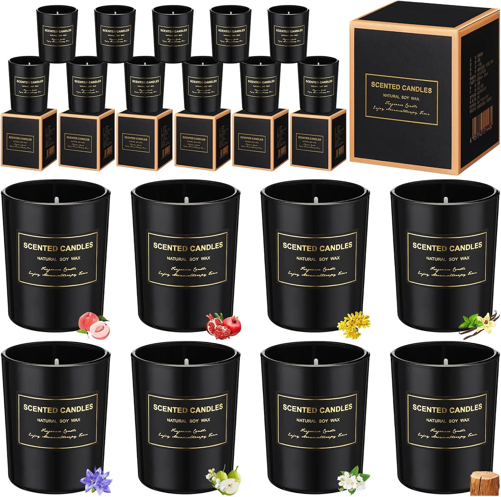 MTLEE 24 Pcs Scented Soy Candles Jar Gift, Classic Style, Fresh Scent