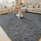 Area Rugs 9x12 Living Room, Large Area Rug Shag Shaggy Carpet Soft Plush Furry - Image 2