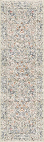 Vintage Beige Blue 2'6" x 8' Runner Rug - Image 2