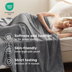Bedsure GentleSoft Fleece Bed Blankets Queen Size Grey - Image 3
