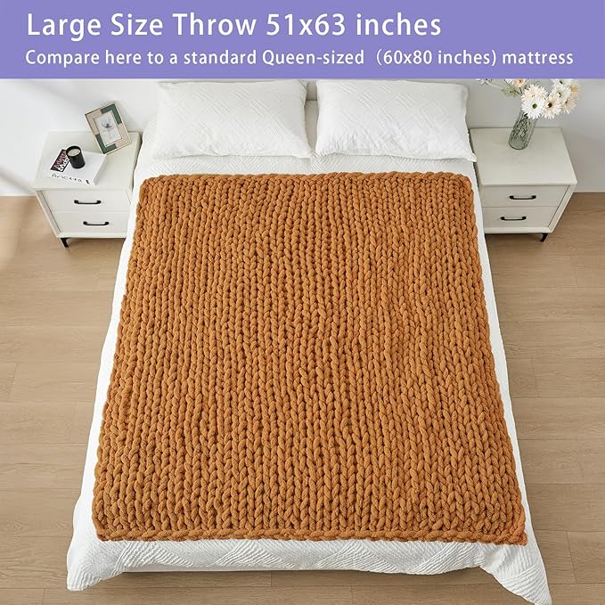 Bigacogo Chunky Knit Throw Blanket - Image 5