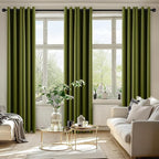 MIULEE Light Olive Green Blackout Curtains - Image 6