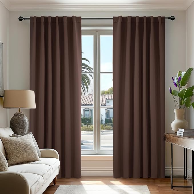 Deconovo Blackout Curtains, Thermal Insulated, W52 x L108 2 Panels, Back Tab by Deconovo