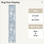 Runner Rug 2'6" x 16' Washable Non-Slip 2.5x16 ft Long Runner Rugs - Image 5