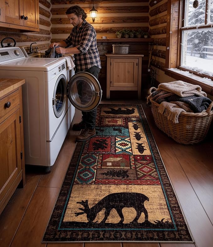 Rustic Cabin Hallway Runner Rug 2'8"x8' - Image 4