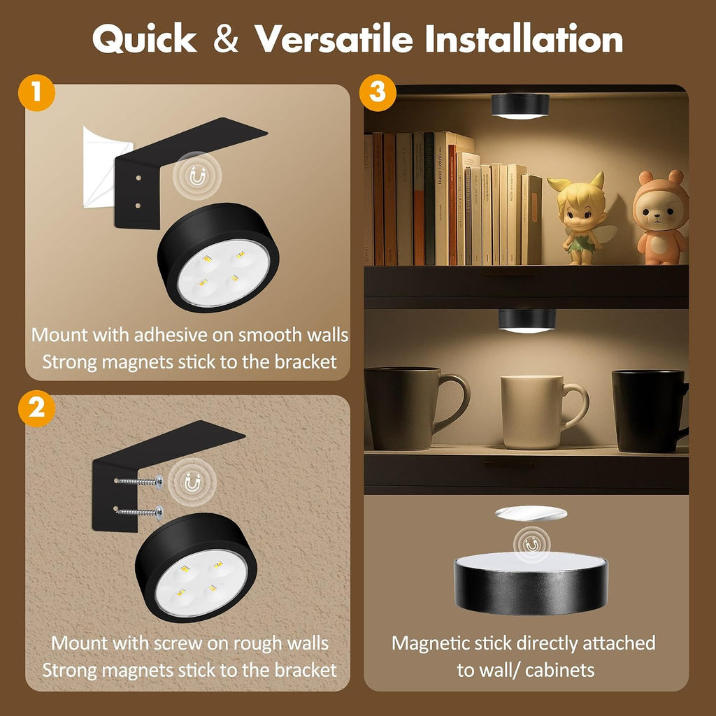 Picture Lights for Wall, Wireless Poster Lights Battery Operated, Black