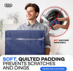 Large Moving Blanket 80" x 72", Blue/Black Color (Pack of 3) - Heavy-Duty Furniture Pad for Moving & Wrapping - Thick Packing Blanket for Furniture Protection - Padded Mover Cover by IDL Packaging