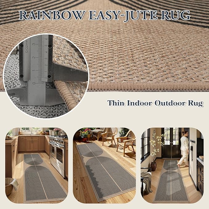 Lahome Modern Rainbow 2x8 Runner Rug, Washable Hallway Kitchen Runner Rugs - Image 3