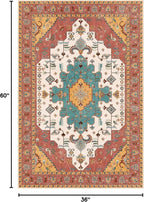 SERISSA Area Rug 3x5 Boho Orange Rugs - Image 2