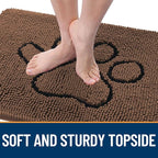 OLANLY Dog Door Mat for Muddy Paws 36x24, Paw Print Design, Absorbs Moisture - Image 4