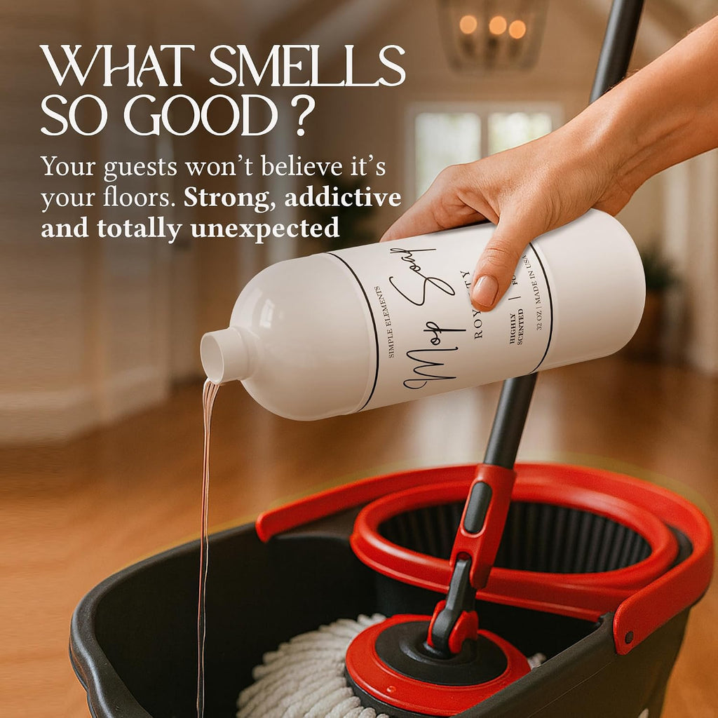 Mop Soap Highly Scented Fragrance, Long Lasting Luxury Floor Cleaner for Hardwood, Tile, Laminate & Stone, Low Suds No Residue Formula, All Mop Types, Made in USA, 32oz Royalty Fragrance