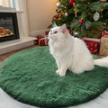 OLANLY Dark Green Round Rugs for Bedroom by OLANLY