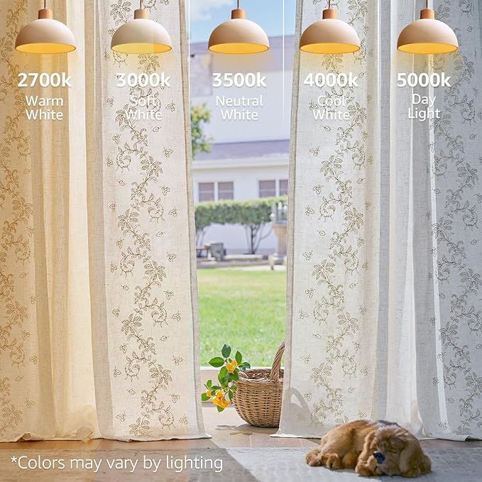 jinchan Evelyn Embroidered Linen Curtains 63 inch Floral Curtains - Image 9