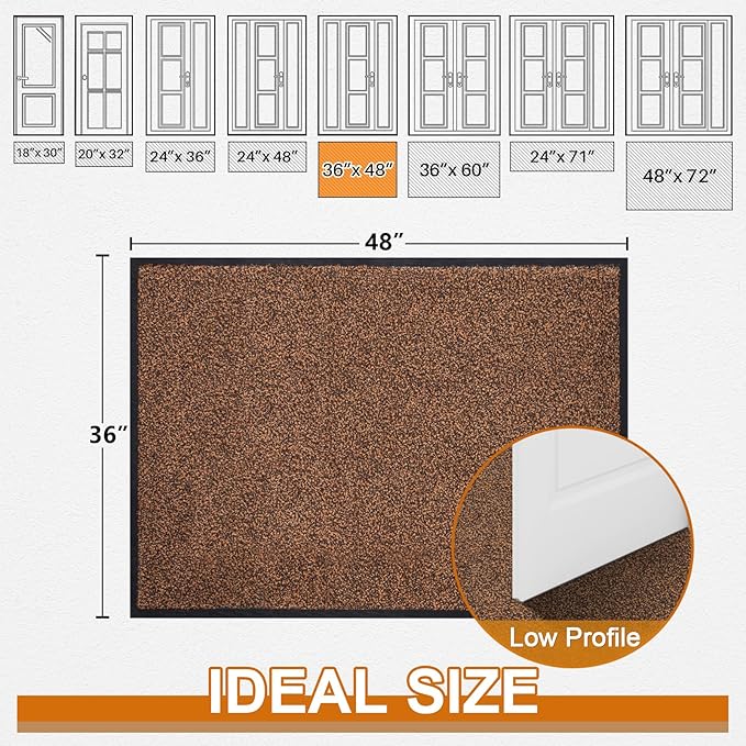 Mibao Front Door Mat, Dirt Trapper Welcome Mat - Image 2