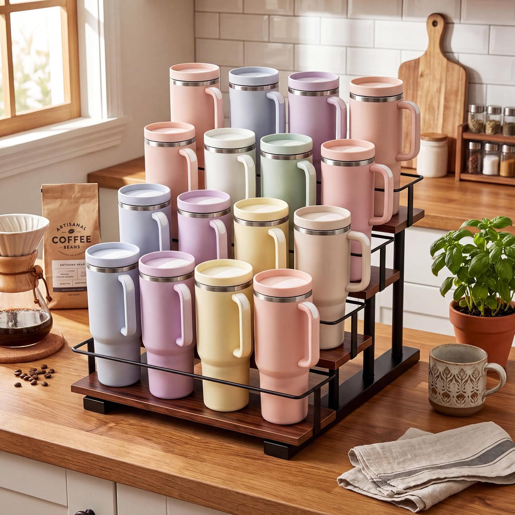 4-Tier Water Bottle Rack for 16 Stanley 40 oz Tumblers