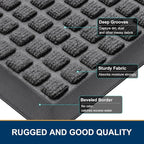 Smiry Front Door Mat Outside Entrance, Heavy Duty Natural Rubber Doormat - Image 3