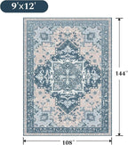 Rugflix 9x12 Area Rug for Living Room, Machine Washable Area Rugs - Image 2