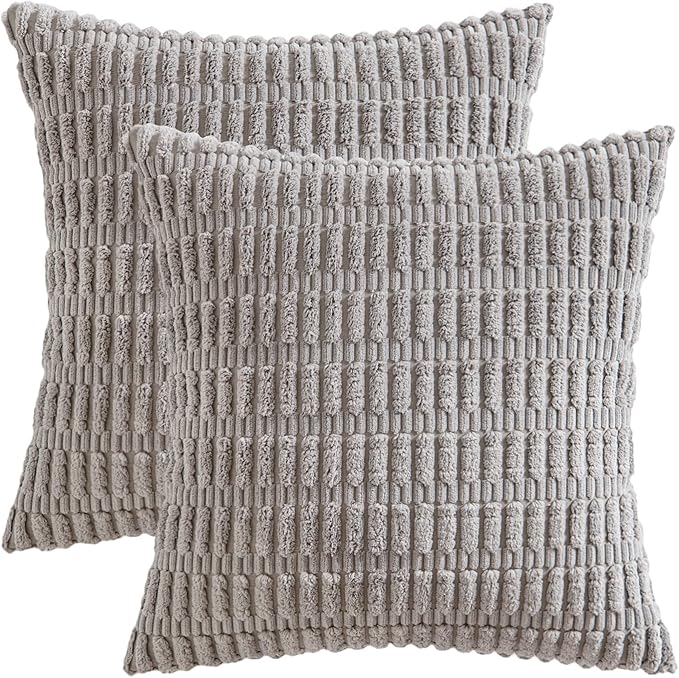 MIULEE Pack of 2 Corduroy Decorative Throw Pillow Covers 18x18 Inch Soft Boho - Image 6