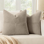 MIULEE Light Brown Decorative Throw Pillow Covers 18x18 Inch by MIULEE