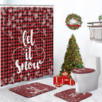 ArtSocket Christmas Bathroom Sets with Shower Curtain and Rugs, Buffalo