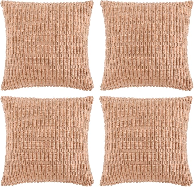 Fancy Homi 4 Packs Peach Decorative Throw Pillow Covers 26x26 Inch by Fancy+Homi