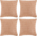 Fancy Homi 4 Packs Peach Decorative Throw Pillow Covers 24x24 Inch by Fancy+Homi
