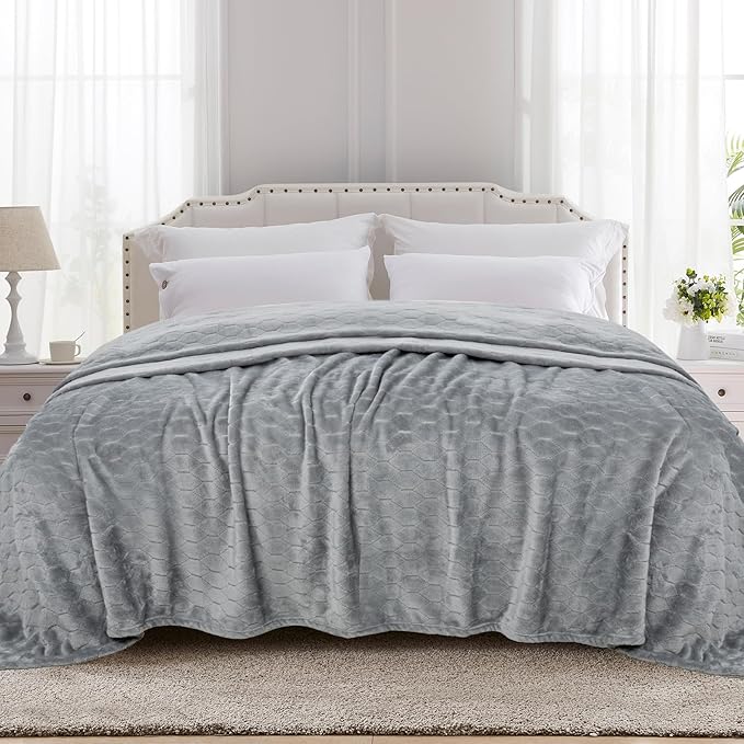 TOONOW Fleece Bed Blanket Queen Size 90x90 inches, Super Soft Fluffy Fuzzy by TOONOW