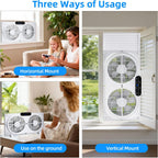 BEYOND BREEZE 9" Window Fan Reversible Airflow with Timer and Bug Screen