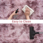 Soft Runner Rugs for Bedroom Hallways, 2x6 Tie-Dyed Grey Purple Fluffy Shag - Image 8